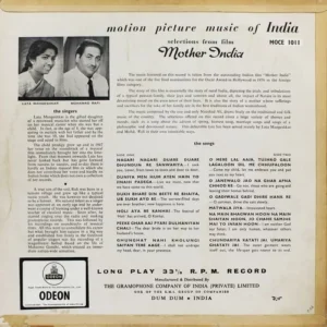 Mother India - 3AEX 5001 - (85-90%) - Odeon First Pressing - Bollywood Rare LP Vinyl Record