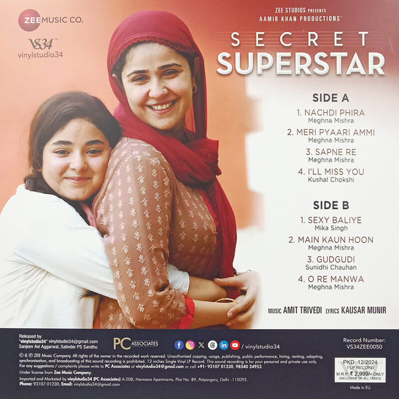 Secret Superstar - New Release Hindi LP Record