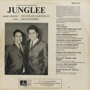 Junglee - 3AEX 5313 - Odeon First Pressing - Bollywood Rare LP Vinyl Record
