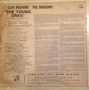 Cliff Richard And The Shadows - The Young Ones - 33sx 1384 - (80-85%) - CR - English LP Record