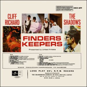 Cliff Richard And The Shadows - Finders Keepers - 33SCX 6079 - CBL - CR - (85-90%) - English Song LP Vinyl Record