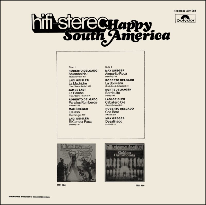Hifi-Stereo Happy South America - 2371 284 - (80-85%) - CR - English Song Vinyl LP Record