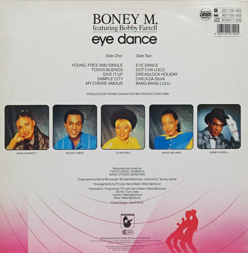 Boney M. - Eye Dance - 207 100 - (80-85%) - English Song LP Vinyl Record