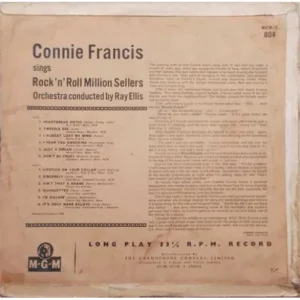 Connie Francis - Connie Francis Sings Rock N' Roll Million Sellers - MGM - C 804 - (80-85%) - English LP Vinyl