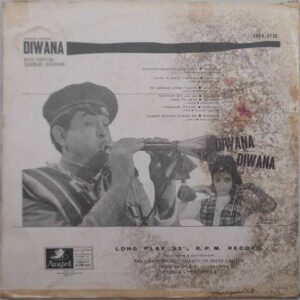Diwana - 3AEX 5125 - (85-90%) - Angel First Pressing - Bollywood Rare LP Vinyl Record