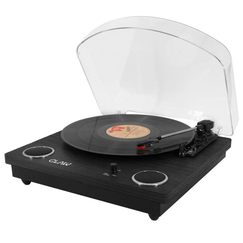 Claw Stag Superb Plus Vinyl Record Player 3 Speed Turntable with Built-in Stereo Speakers and USB Digital (Superb Black - Colour)