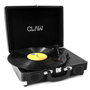 Claw Stag Portable Vinyl Record Player Turntable (Black)