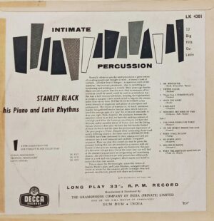 Intimate Percussion - LK 4381 - (85-90%) - English LP Vinyl