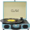 Claw Stag Portable Vinyl Record Player Turntable (Blue)