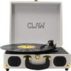 Claw Stag Portable Vinyl Record Player Turntable (White)
