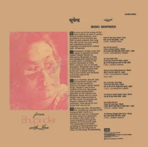 Bhupinder Singh - With Love - ECSD 2803 - CR - Ghazals LP Vinyl Record