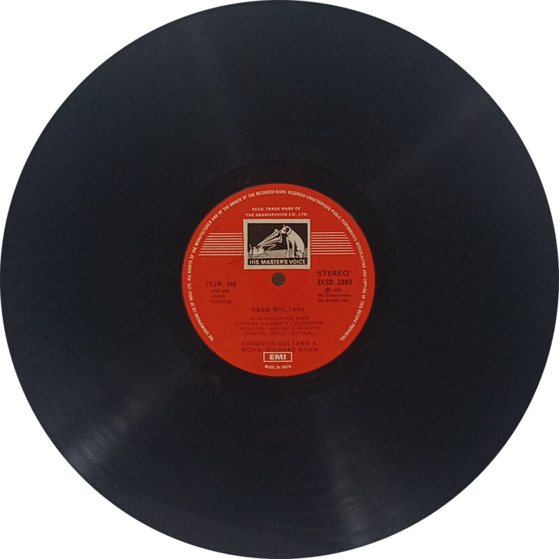 Parween Sultana & Mohd Dilshad Khan - ECSD 2802 - CR - Indian Classical Vocal LP Vinyl