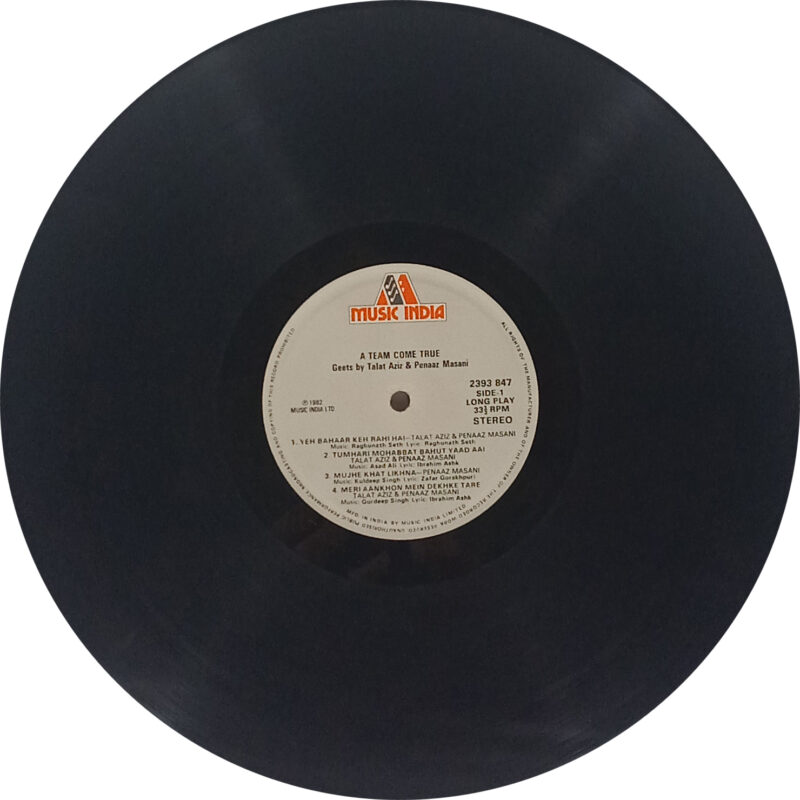 Talat Aziz & Penaaz Masani - Geets By A Team Come True - 2393 847 - (90-95%) - CR - Ghazals LP Vinyl