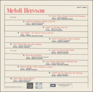 Mehdi Hassan - Ghazals - ECLP 14602 - (90-95%) - CR - Ghazals LP Vinyl Record