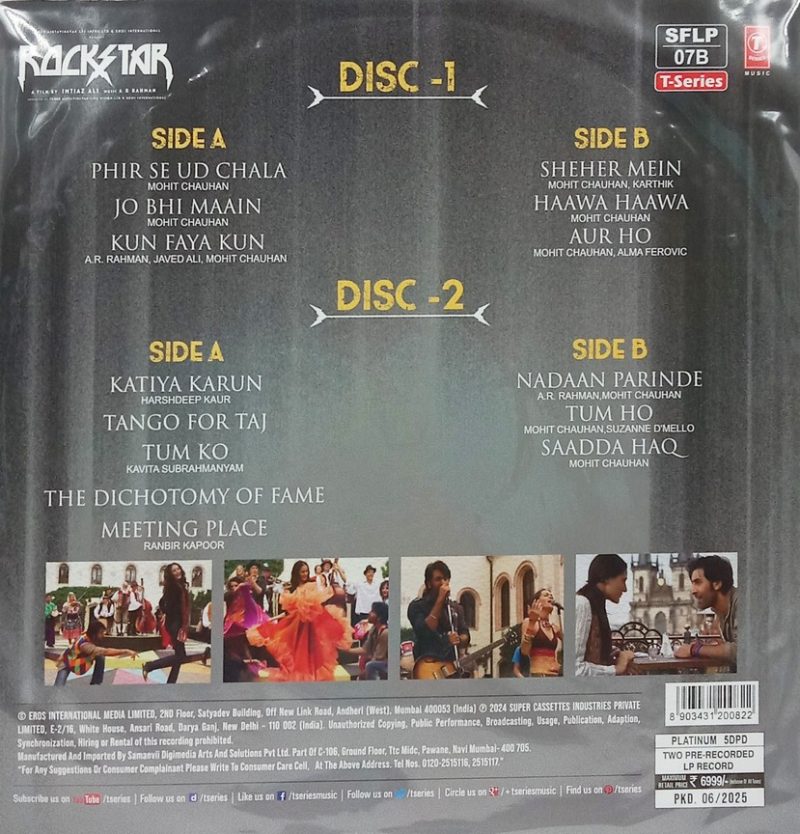 Rockstar - SFLP 07B - Picture Disc - 2LP Set - New Release Hindi LP Vinyl