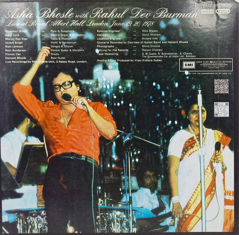 Asha Bhosle Live At Royal - PEASD 2019/2020 - (85-90%) - CR - 2LP Set - Film Hits LP Vinyl