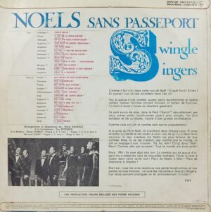 Swingle Singers - Noels Sans Passeport - 844.858 BY - (85-90%) - English Classical LP Vinyl