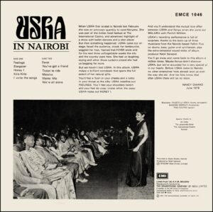 Usha In Nairobi - EMCE 1046 - (90-95%) - CR - English LP Vinyl Record