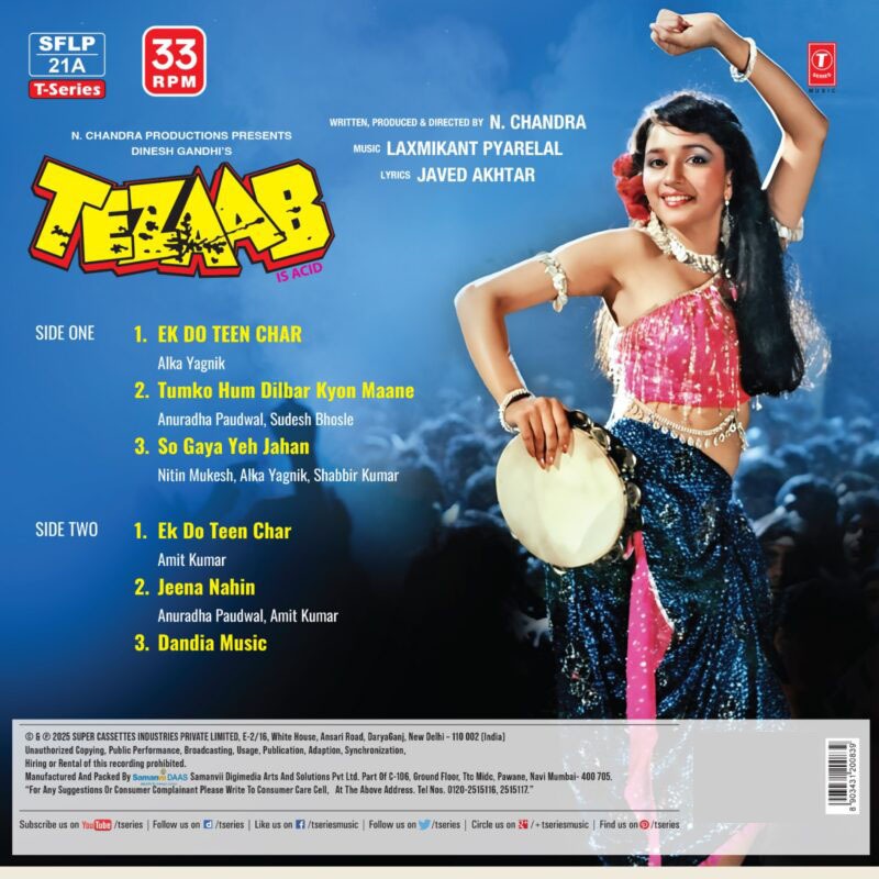 Tezaab - SFLP 21A - CBF - New Release Hindi LP Vinyl Tezaab - SFLP 21A - CBF - New Release Hindi LP Vinyl