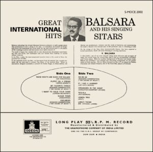 V. Balsara - Singing Sitars - S/MOCE 2002 - (Condition 85-90%) - Cover Reprinted - LP Record