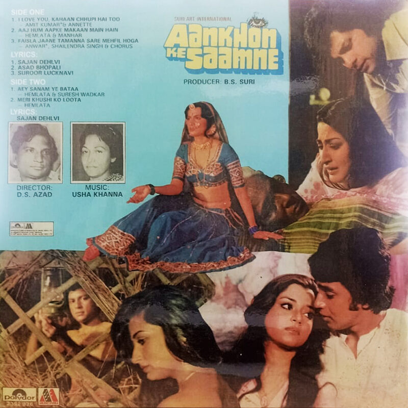 Aankhon Ke Saamne - 2392 326 - (Condition 80-85%) - Cover Colour Photostate - Bollywood LP Vinyl Record
