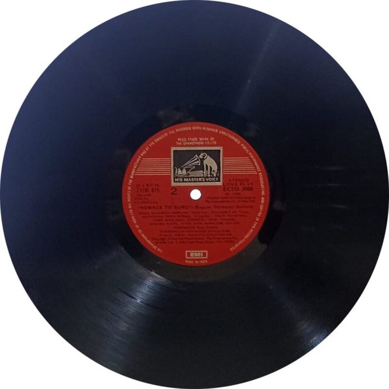 Begum Parween Sultana - Homage To Guru - ECSD 3000 - CR - Indian Classical Vocal LP VInyl