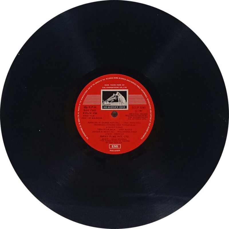 Adat Se Majboor - ECLP 5767 - (85-90%) - Bollywood LP Vinyl