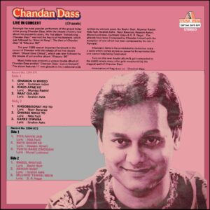 Chandan Dass - Live In Concert - Ghazals - 2675 539 – Cover Reprinted - 2LP Set Ghazals LP Vinyl