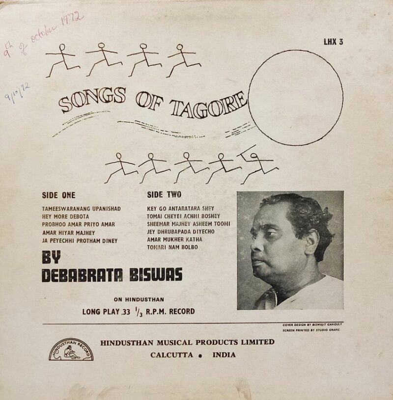 Debabrata Biswas - Tagore Songs - LHX 3 - (90-95%) - Bengali LP Vinyl