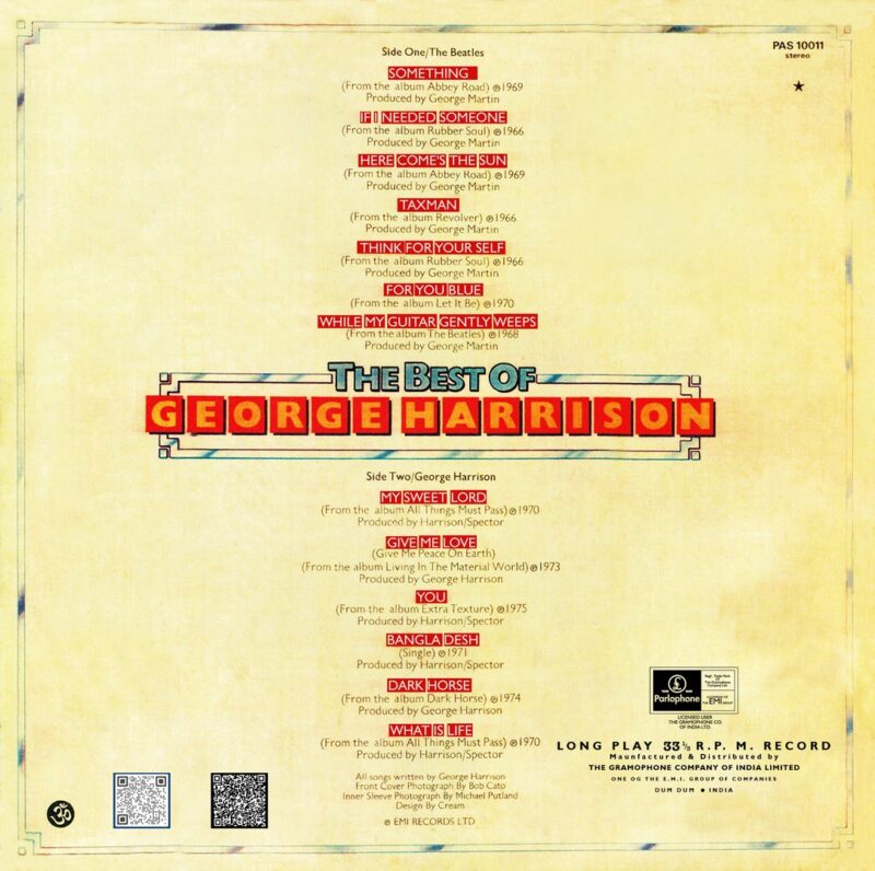 George Harrison - The Best Of - PAS 10011 - (Condition 90-95%) - Cover Reprinted - English Songs LP Vinyl Record