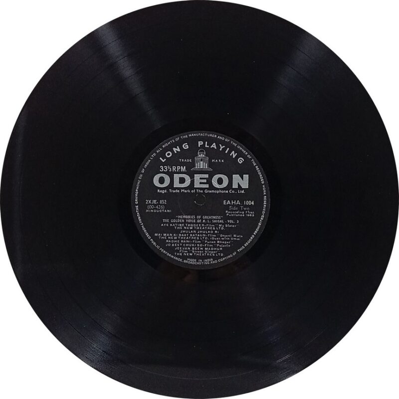 K. L. Saigal - The Golden Voice Of - EAHA 1004 - (85-90%) - Film Hits LP Vinyl