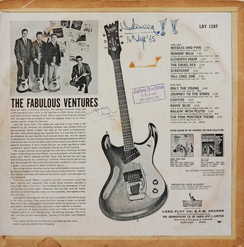 The Fabulous Ventures - LBY 1207 - (80-85%) - English Instrumental LP Vinyl