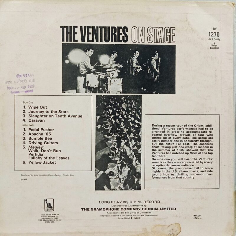The Ventures - On Stage - LBY 1270 - (80-85%) - English Instrumental LP Vinyl