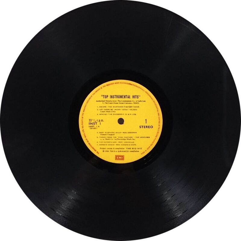 Top Instrumental Hits - INST 1 - (85-90%) - Cover Colour Photostate - English Instrumental LP Vinyl