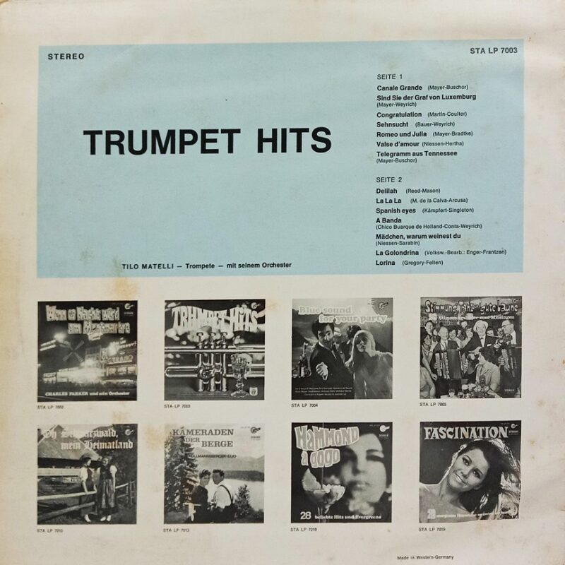 Trumpet Hits - STA LP 7003 - (85-90%) - English Instrumental LP Vinyl