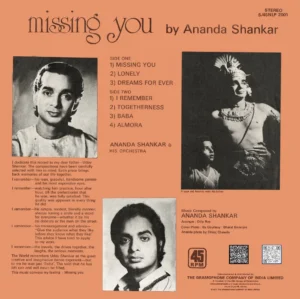 Ananda Shankar- Missing You By Ananda Shankar - S/45NLP 2001 - (Condition 90-95%) - Cover Reprinted - Indian Classical Instrumental LP Vinyl Record
