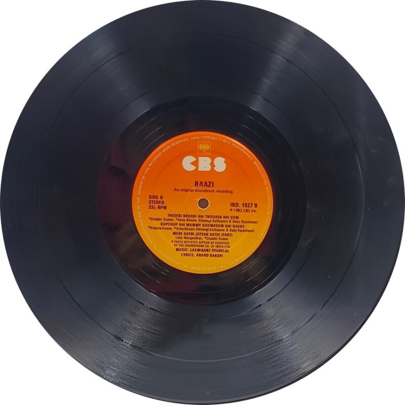 Baazi - IND 1027 - (85-90%) - Bollywood LP Vinyl