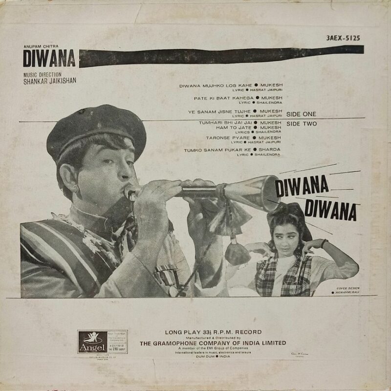 Diwana - 3AEX 5125 - (90-95%) - Bollywood LP Vinyl