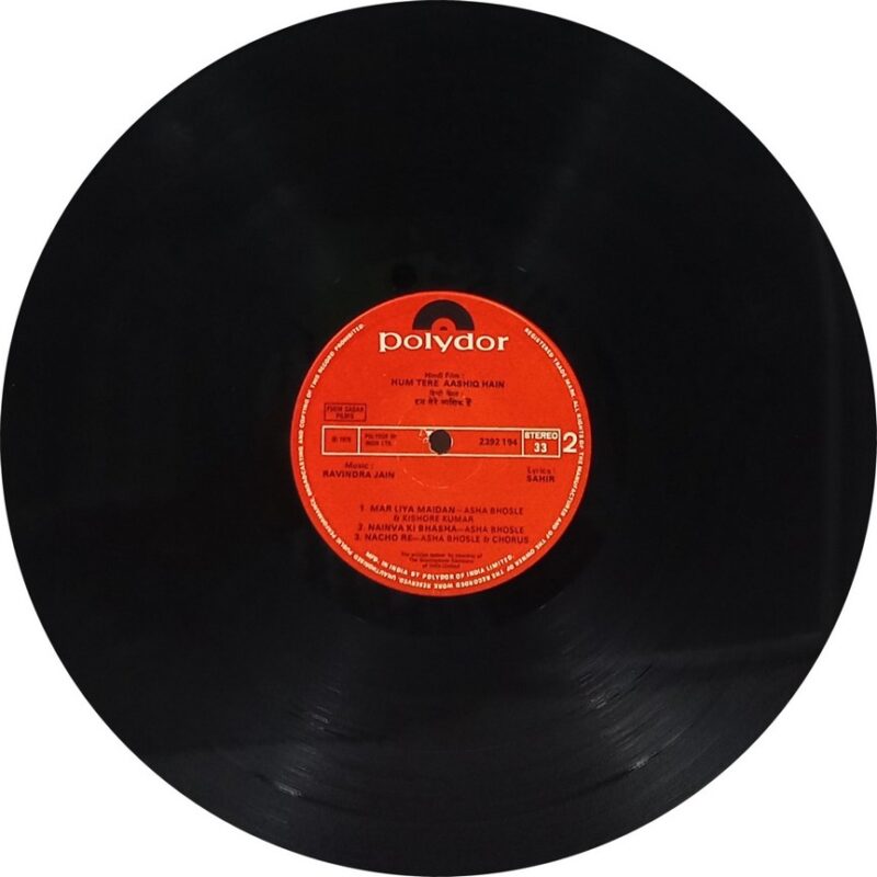 Hum Tere Aashiq Hain - 2392 194 - (90-95%) - Bollywood LP Vinyl