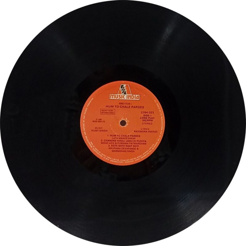 Hum To Chale Pardes - 2394 023 - (75-80%) - Bollywood LP Vinyl