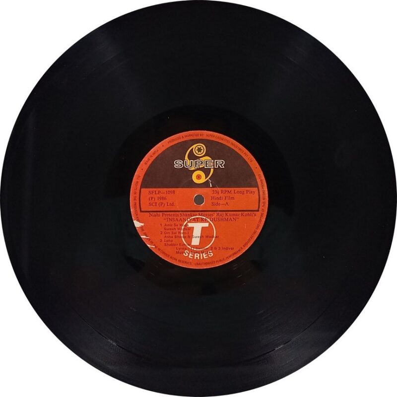 Insaniyat Ke Dushman - SFLP 1098 - (85-90%) - Cover Book Fold - Bollywood LP Vinyl