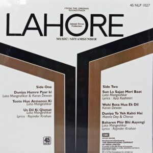 Lahore - 45NLP 1027 - (85-90%) - CR - Bollywood LP Vinyl
