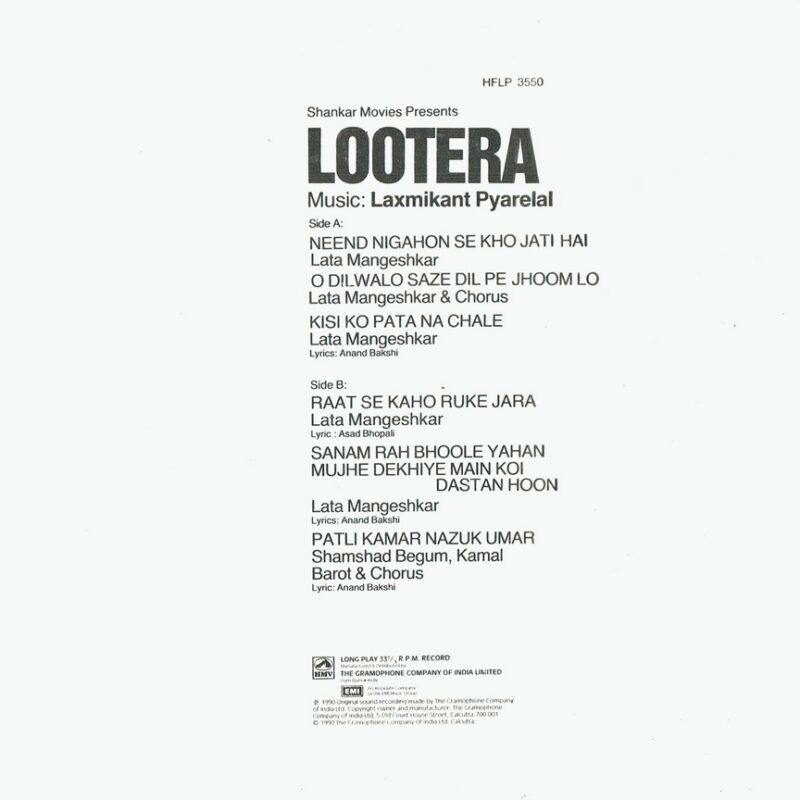 Lootera - HFLP 3550 - (90-95%) - CR - Bollywood LP Vinyl