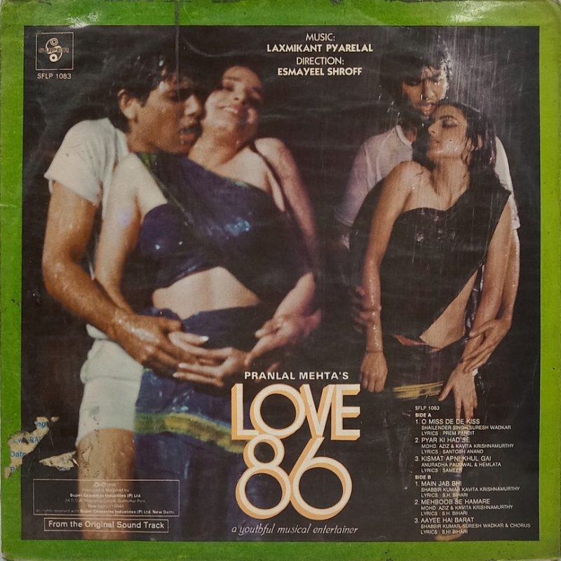 Love 86 - SFLP 1083 - (75-80%) - Cover Good Condition - Bollywood LP Vinyl