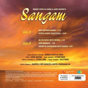 Nusrat Fateh Ali Khan - Sangam - New Release Hindi LP Vinyl