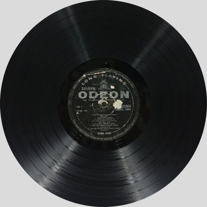 Usha Iyer - Scotch & Soda - SMOCE 2006 - (80-85%) - CR - Odeon First Pressing - English LP Vinyl