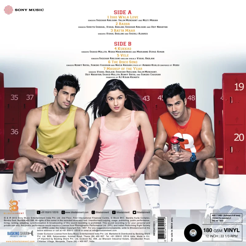 Student Of The Year - 887254729112 - Cover Book Fold - New Release Hindi LP Vinyl Record