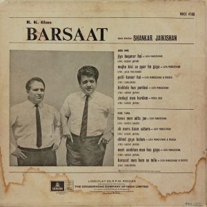 Barsaat - MOCE 4180 - Bollywood LP Vinyl Record