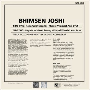 Bhimsen Joshi - Enchanting Melodies - EASD 1515 - (90-95%) - CR - Indian Classical Vocal LP Vinyl