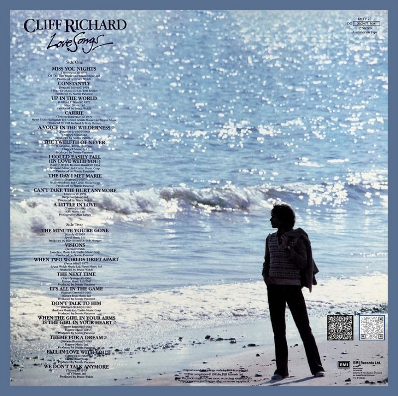Cliff Richard-Love Songs - EMTV 27 - (85-90%) - CR - English Songs LP Vinyl